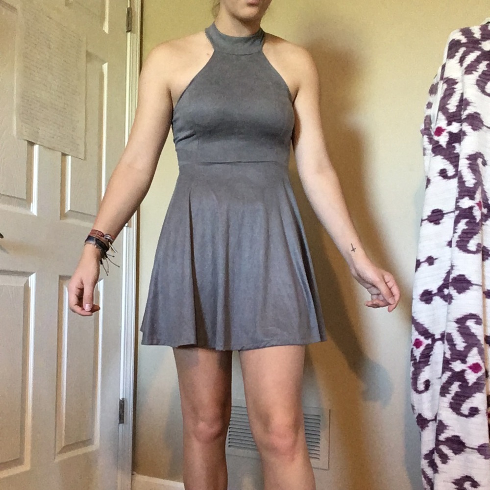 lace up mini dress
